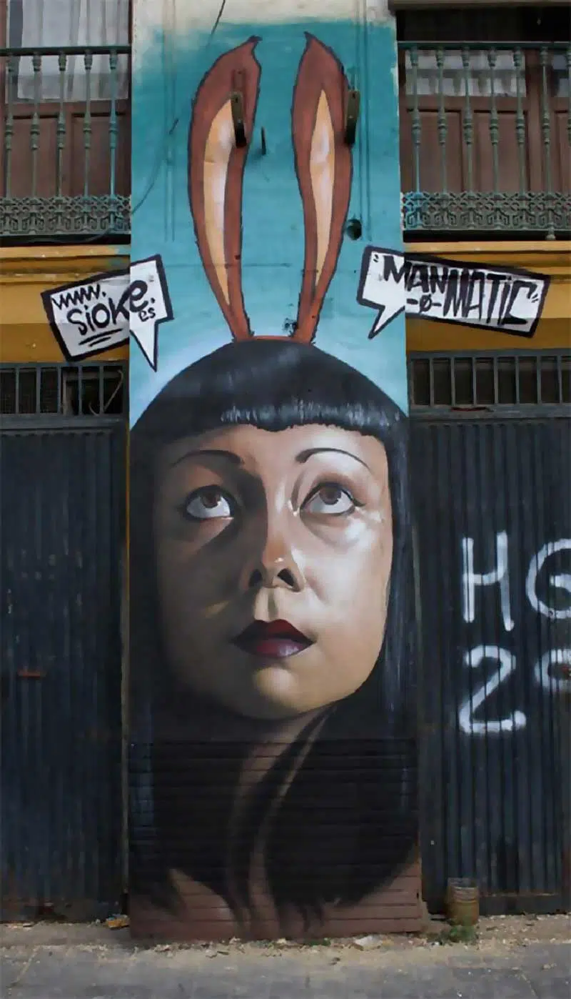 Retrato Señora - Hueva, 2013 Manomatic Street Art