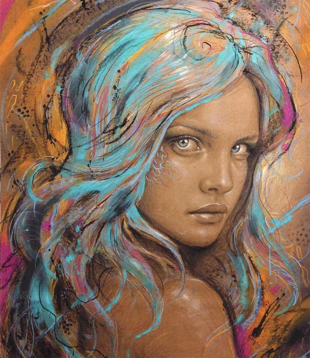 Mermaid series - mixed media Valdi Valdi Street Art