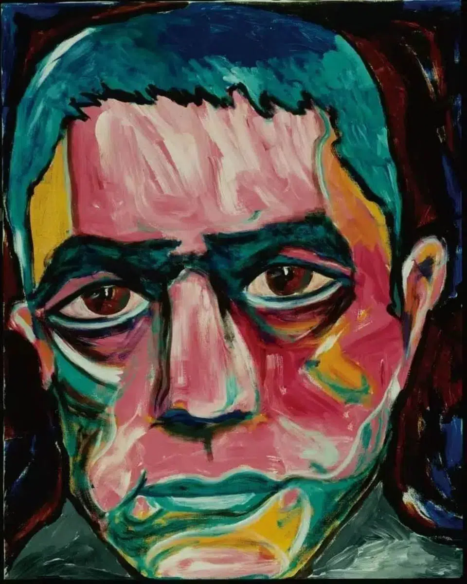 Portrait of Yukio Mishima (1977) David Bowie Paintings - portrait of Yukio Mishima