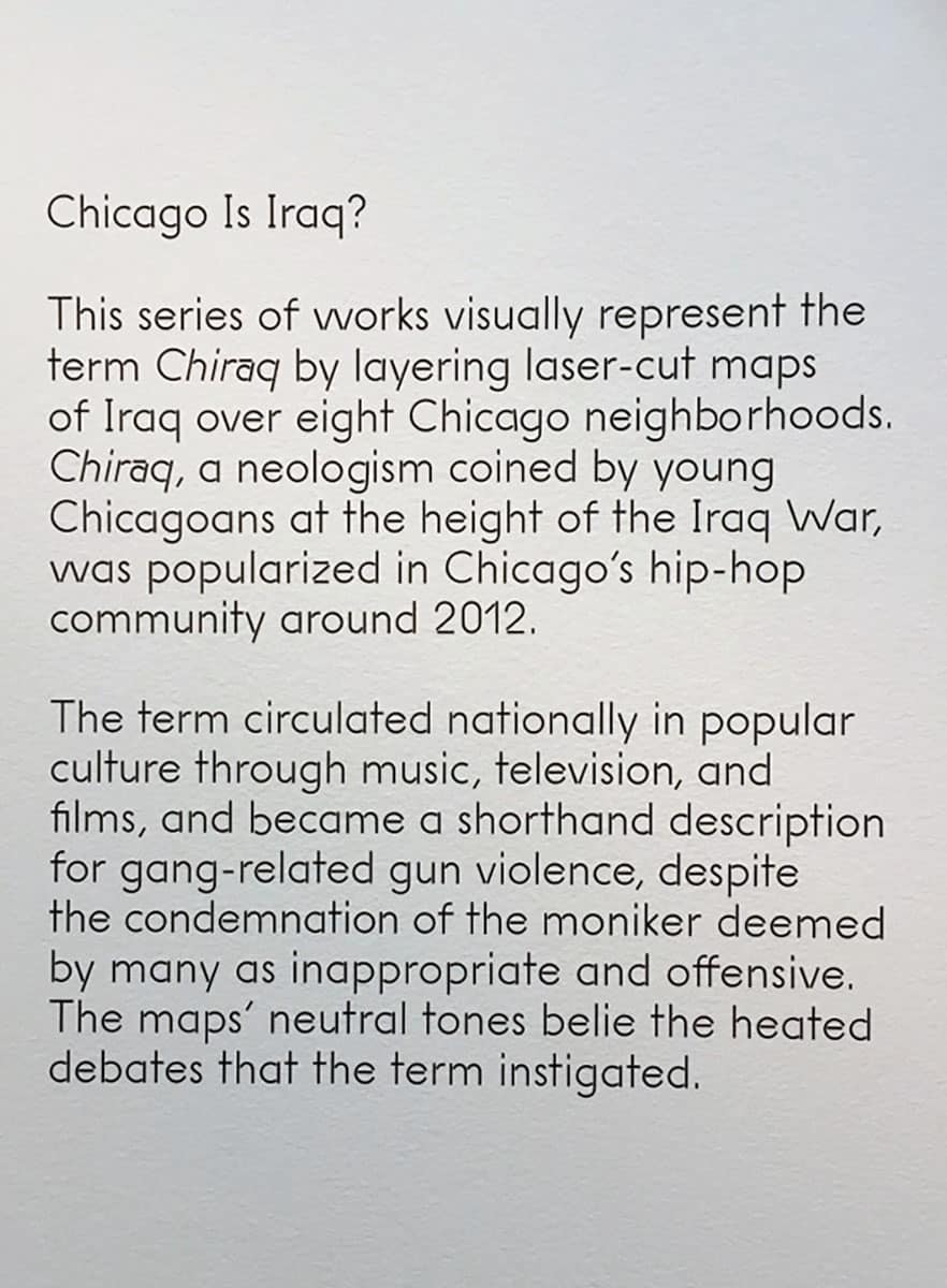 Chicago Museum of Contemporary Art - Amanda William - Chicago is Iraq
