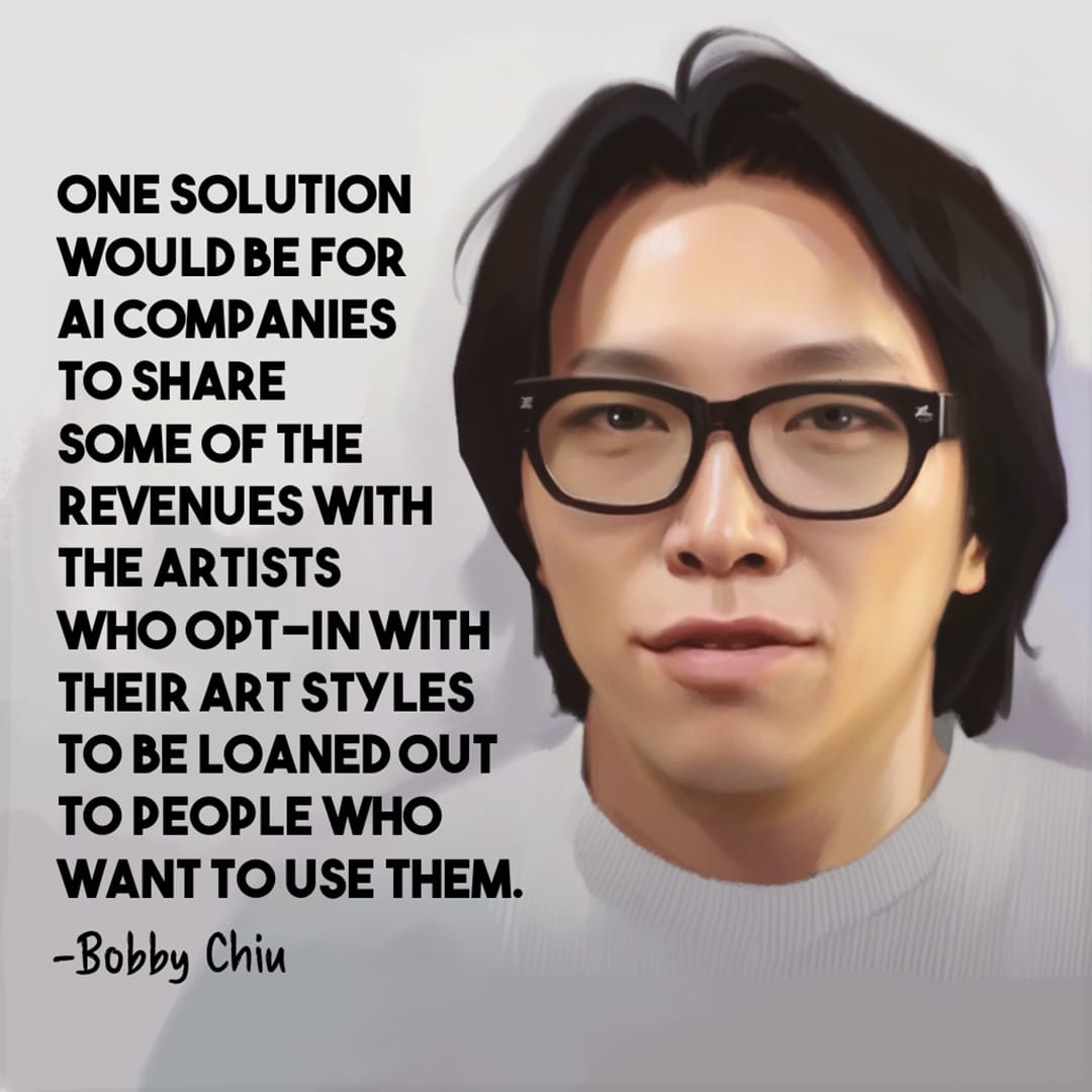 Bobby Chiu quote - Artists AI and Art
