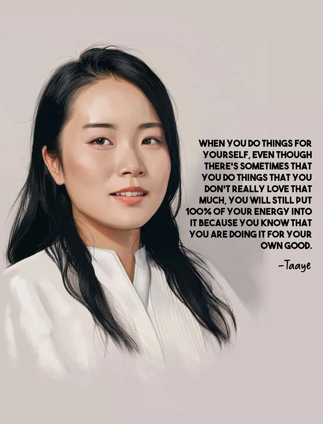 Portrait and quote of Taaye Portrait and quote of Taaye - Superfine Art Fair Review