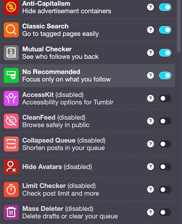 Tumblr tips for artists, Tumblr XKit extension 
